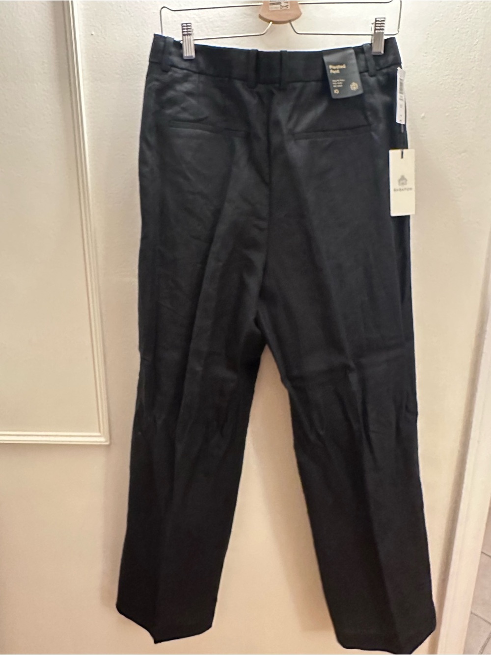 Babaton Black Effortless linen Dress Pants - Tailored Straight